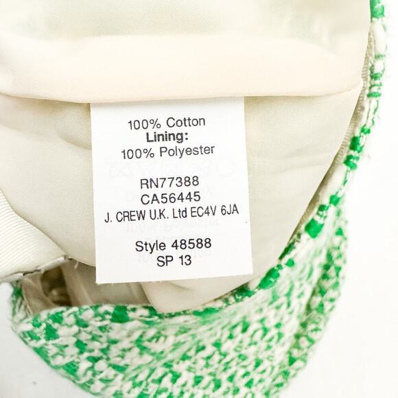 J. Crew No. 2 Pencil Green Tweed Woven Straight Skirt Mint Size 2 - Picture 4 of 7